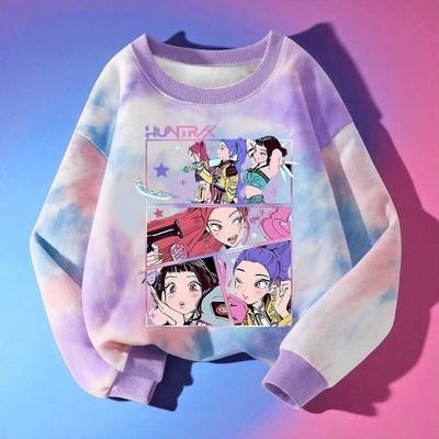 Hot Kpop Demon Hunter Sweatshirt Rumi Mira Zoey Cute Kids Spring Autumn Pullover Children Long Sleeves Clothes Gift
