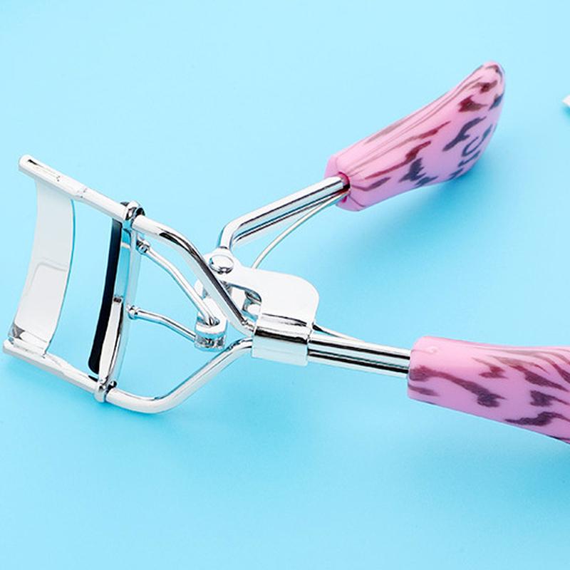 Professional Stainless Steel Eyelash Curler Portable Leopard Aid Silicone Makeup Accessories Eyelash Upward and Curling Tool
