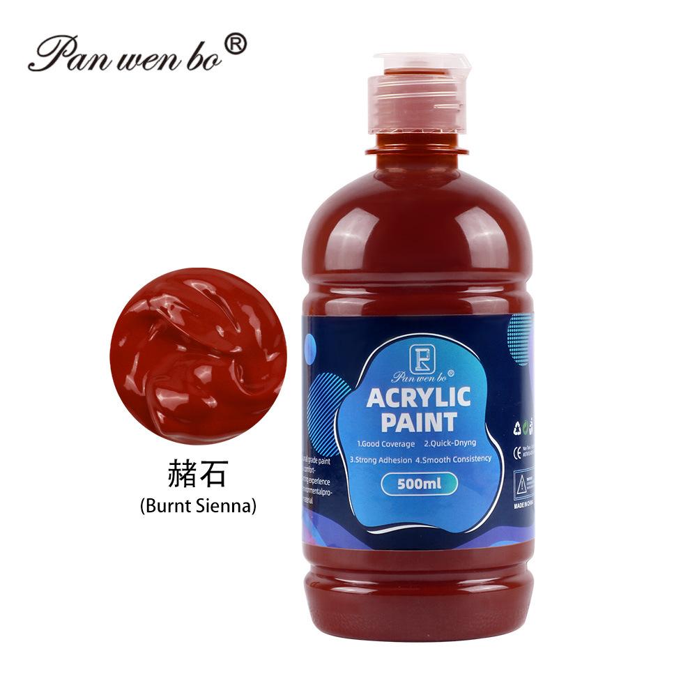 12 Färger Stor Partipack Akrylfärg(500 ml/17 oz) Flaskor, Canvas, Stenar, Trä, Tyg, Keramik, Giftfria för Konstnärer och Vuxna