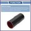 51mm to 57mm ID Straight Coupler Silicone Hose 4 Layers of Cloth Black Red 1Pc