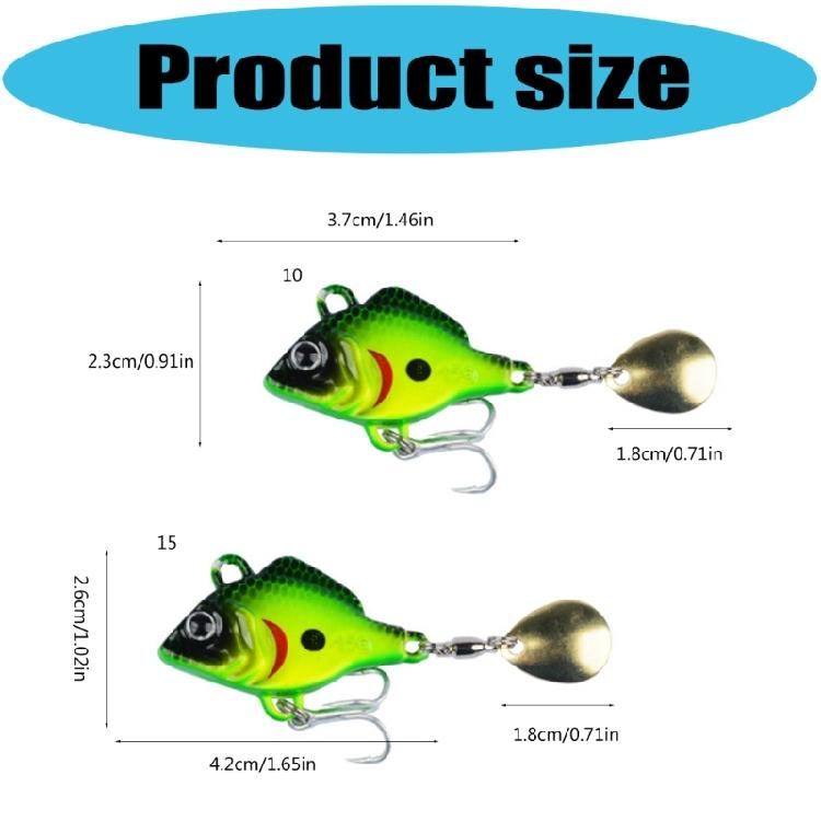 5Pcs Rotating Metal Vib Vibration Baits High Performances Fishing Lure Artificial Hard Baits Spinner Spoon Lure Enduring