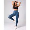 Fitness-Leggings High Waist Yoga-Leggings für Damen Push-Up Formgebend Elastische Sport-Tights S Blau
