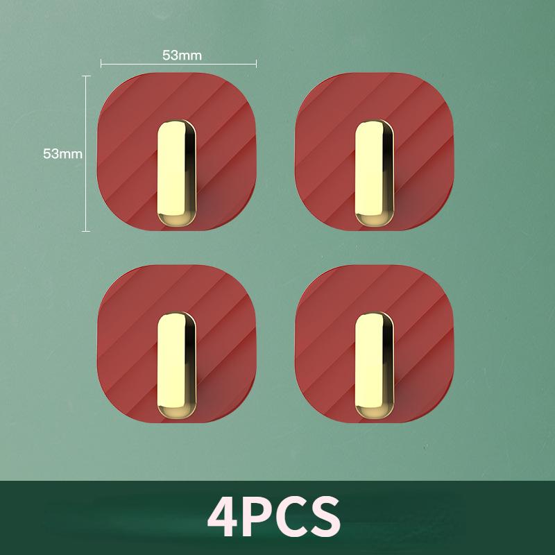 4Pcs Punch-free Hooks Strong Viscose Adhesive Hook Door Wall Bathroom Kitchen Key No Trace Viscose Coat Hook