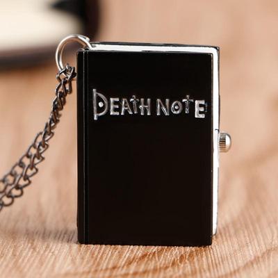 Anime Death Note Shape Black Suqare Quartz Pocket Watch