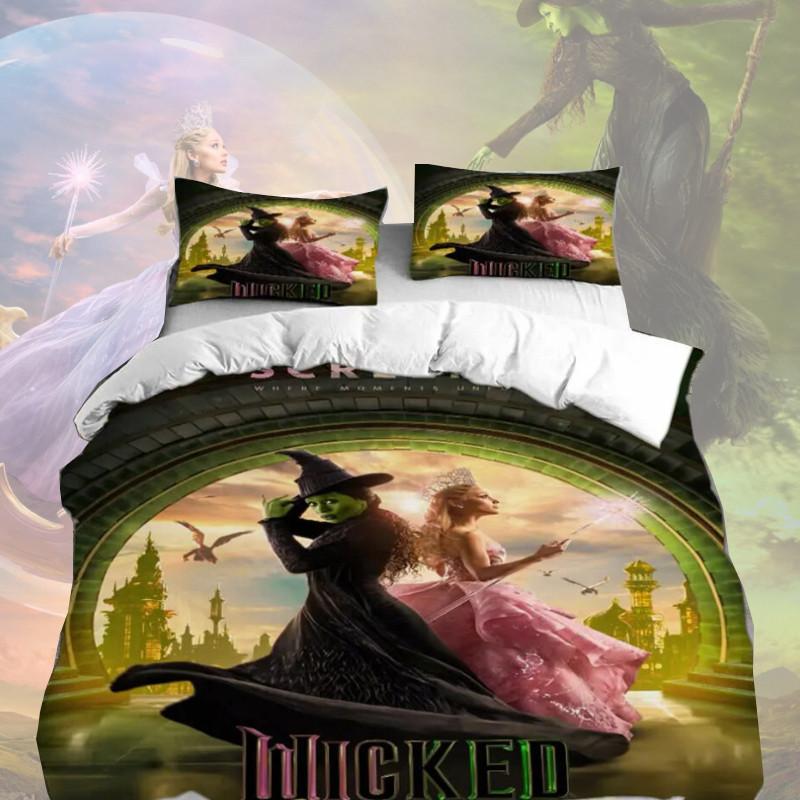 The Wicked Printed Bed Duvet Cover Pillowcase Three Piece Set For Toddler Bedroom Decor