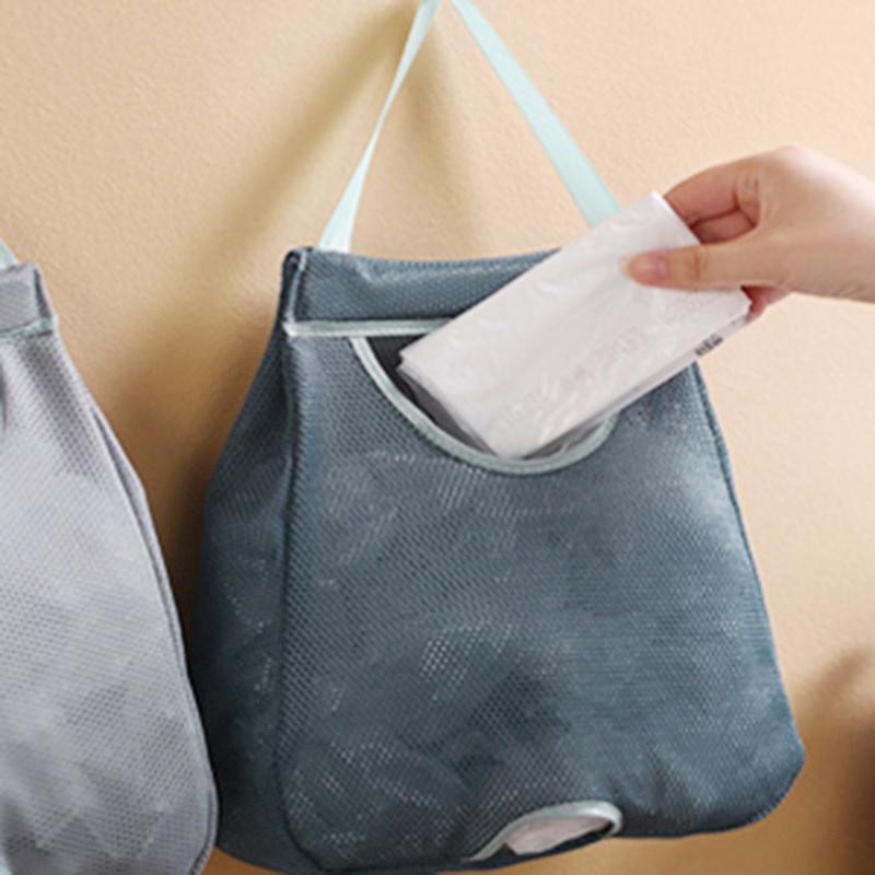 Kitchen Garbage Bag Storage Plastic Shopping Bag Storage Box Organizer Wall Mounted Pull-out Sorting Box Collection Storage Bag