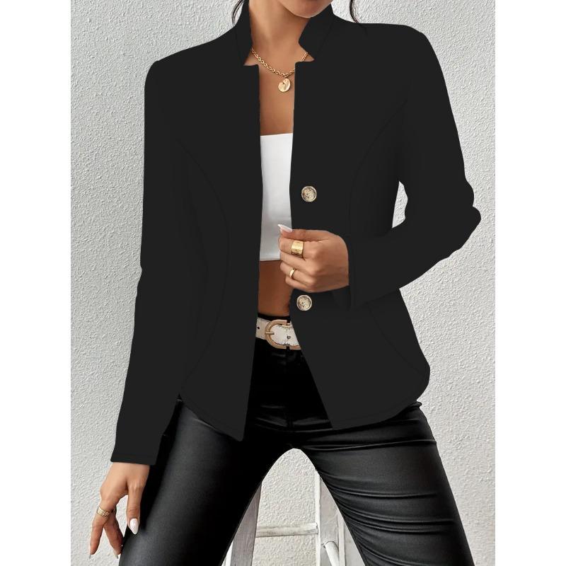 Women S Slim Fit Solid Color Long Sleeve Blazer Jacket