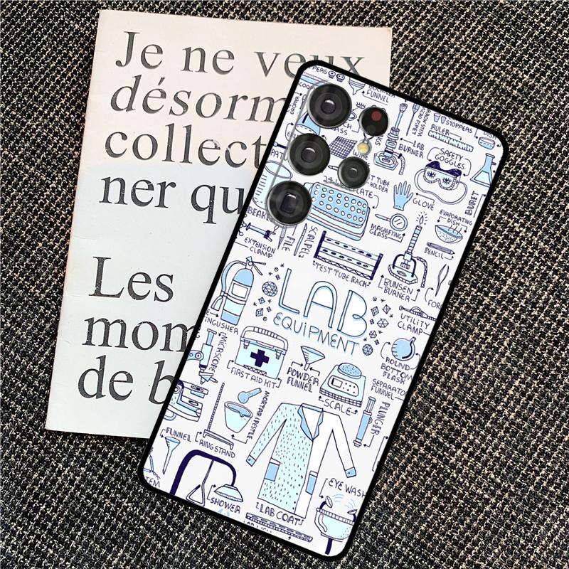 Science Chemistry Style Case For Samsung Galaxy S25 Ultra S21 S22 S23 S24 Ultra S9 S10 S20 Plus S25 FE Back Cover