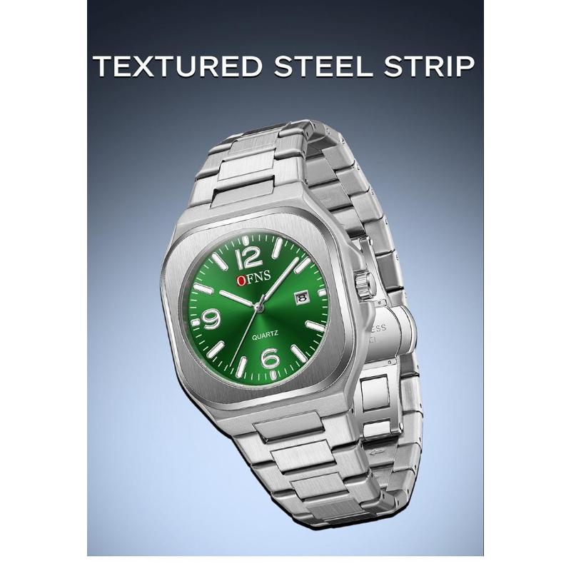 Luxury Man Square Watch Date Waterproof Luminous Men Wristwatch Stainless Steel Men's Quartz Watches Relogios Masculino