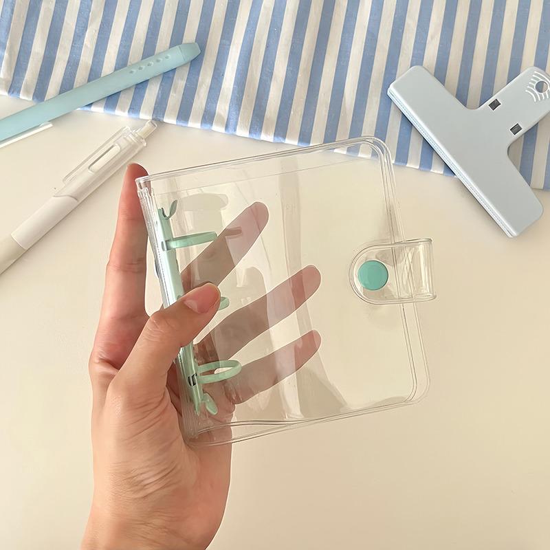 Creative Cute Transparent Mini Loose-leaf Hand Book Student Portable Notebook Ring Binder School Supplies