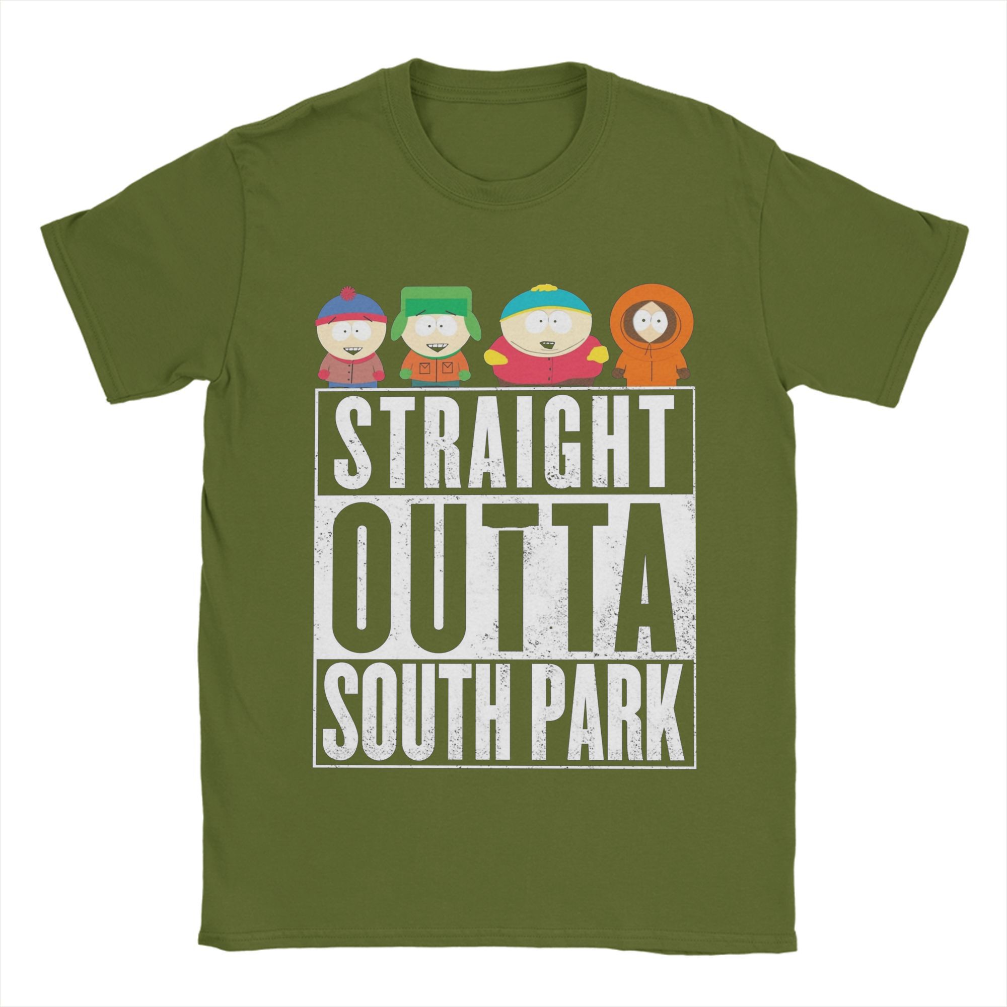 

Souths Parks Cotton T-Shirt For Adult Summer Straight Outta Vintage T Shirts O Neck Hip Hop Tees Oversized Dropshipping Tops 4XL