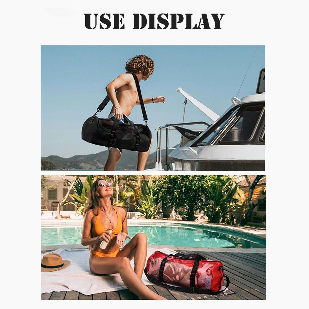 Foldable Mesh Dive Bag Breathable Oversized Beach Gym Bag Durable Dive Gear Pouch  Snorkeling Gear