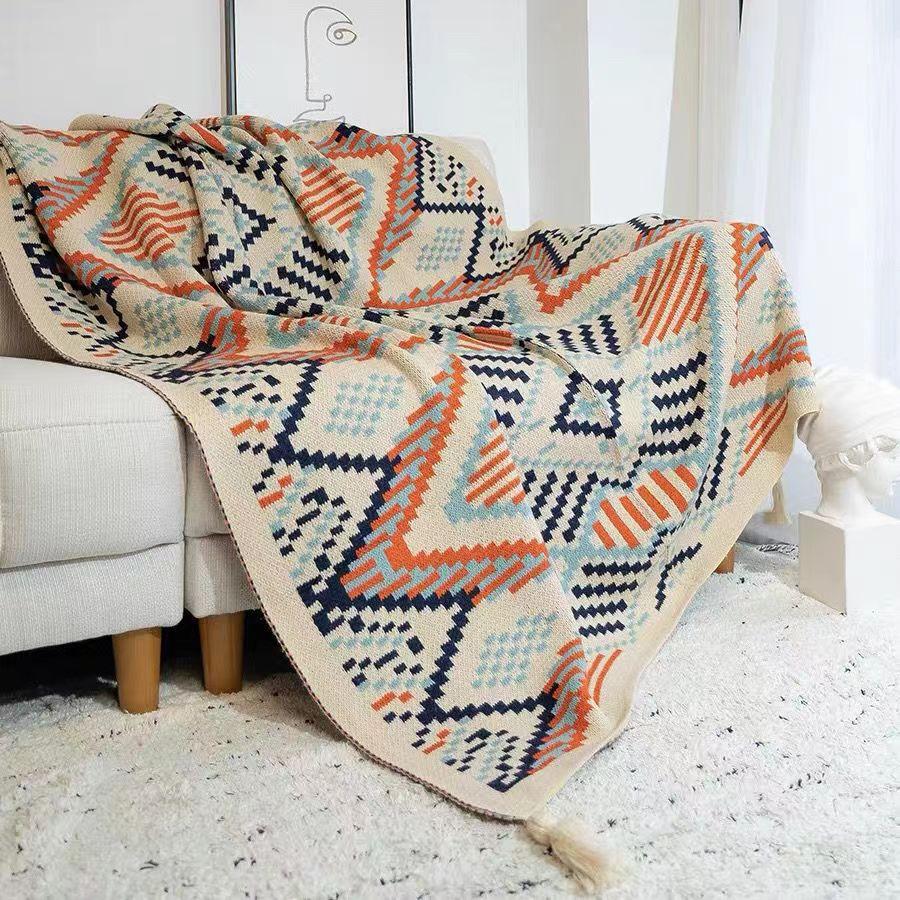 Knitted Bohemian Blanket, Sofa Cover Blanket, Office Air Conditioning Nap Blanket