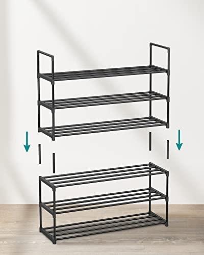 3-Shelf Shoe Rack, Metal Shoe Organizer, Easy To Assemble, 12 To 15 Pairs of Shoes, Suitable Shoe Shelf for Wardrobe, Enterway