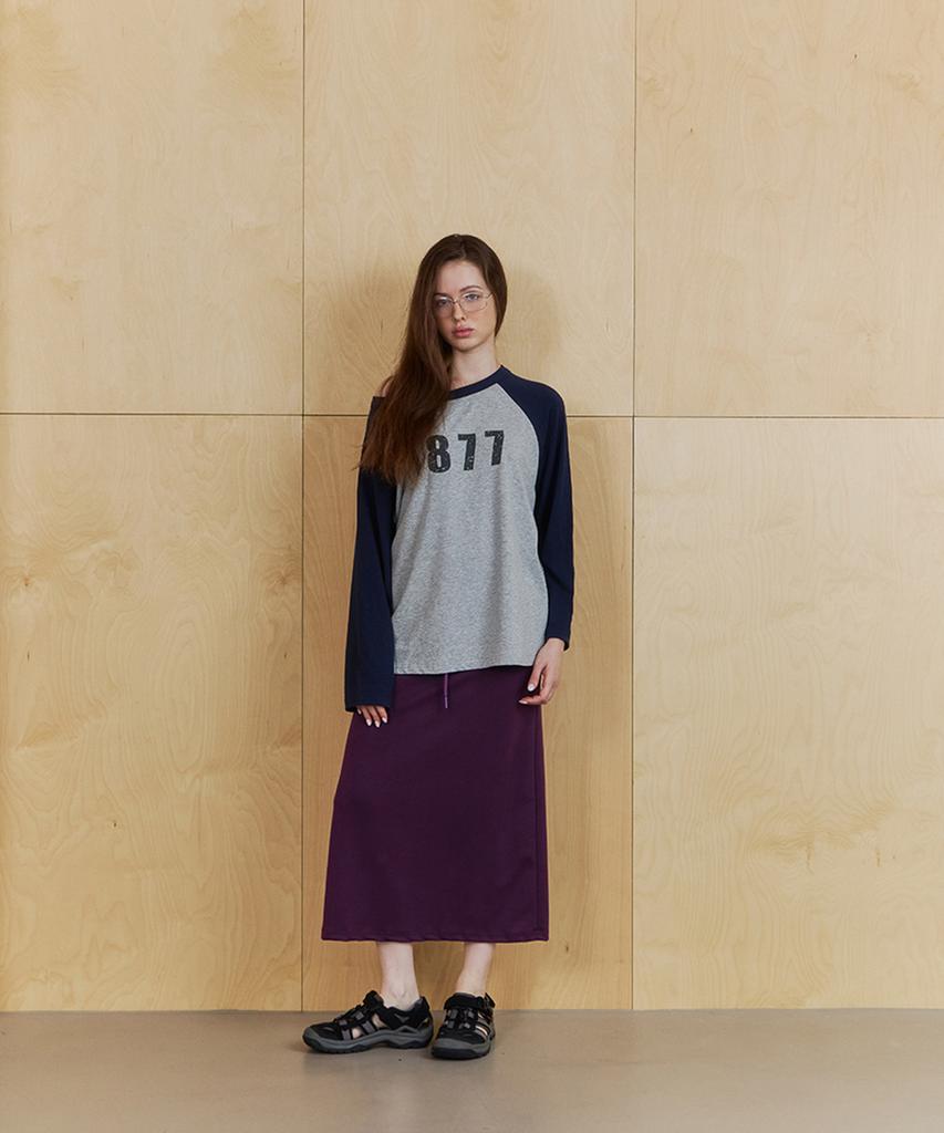 STMG 1877 Raglan One-Shoulder T-Shirt Gray/Navy