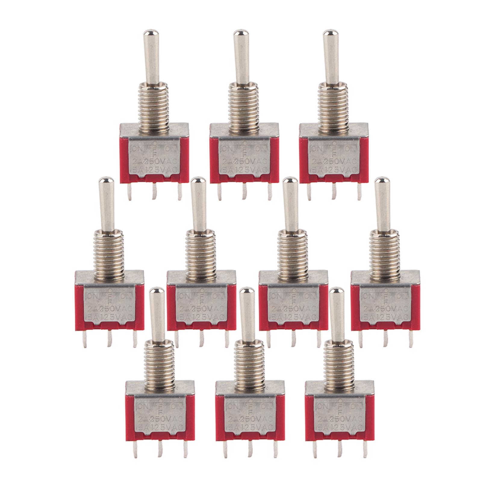 

10Pcs On OFF On Миттєвий тумблер DPDT 6 Pin 6mm 2A+250VAC 5A+125VAC
