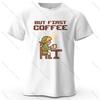 BUT FIRST COFFEE Cozy Printed Men's T-Shirt Oversized Playful Graphic Tees for Women Tops Tees Casual Streetwear