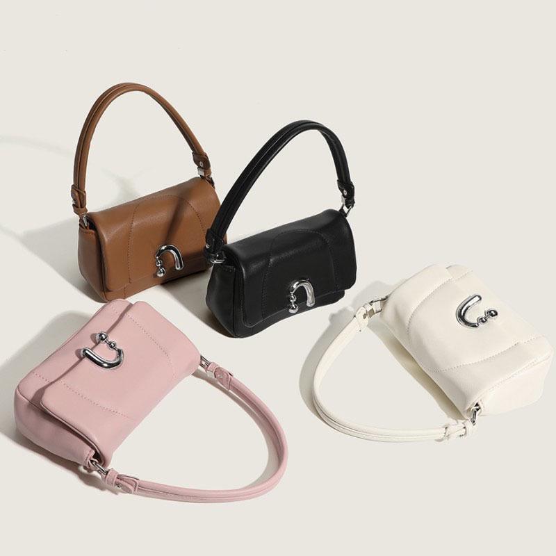 2025 High-End Diamond Pattern Underarm Bag: Zhao Lusi Style Niche Shoulder Handbag with Flower Roll Design