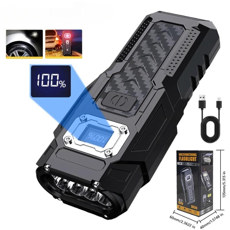 

Мощный перезаряжаемый фонарик Type-C, 2000 мАч, супер яркий луч, расстояние 303 м, встроенный аккумулятор, портативный рабочий фонарь 2000MAH-1PCS