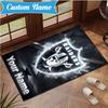 Custom Name Raiders Football Rug Indoor Floor Mat Chair Rug Perfect for Living Room, Bedroom, Playroom, Game Room Christmas fan gifts