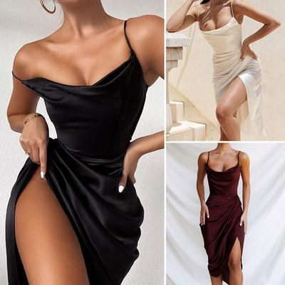 Ladies Sexy Solid Color Cami Dress Women Vest Strapy Cocktail Party Club Dresses