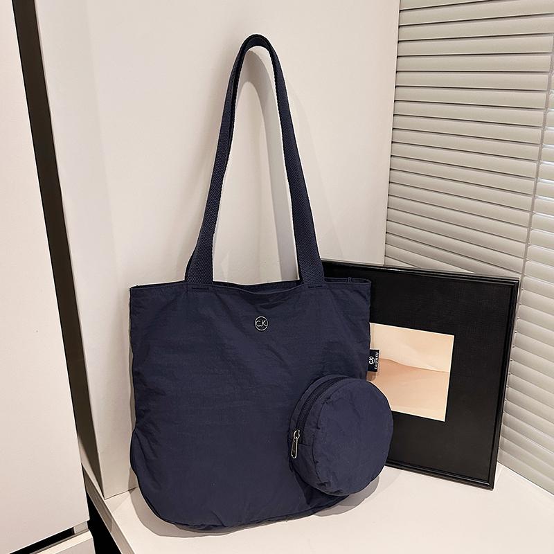 Solid Color Lightweight Women's Foldable Shoulder Bag Tote Bag