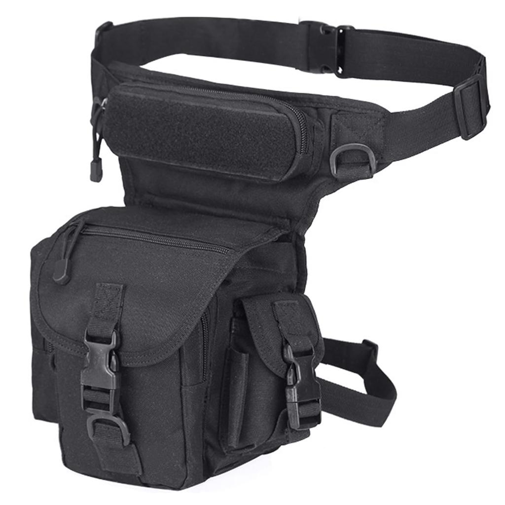 Azarxis Taktická stehenní vojenská odhazovací taška s multifunkčním pouzdrem na drobnosti pro taktické pouzdro, úložný prostor, airsoft, outdoor, pánská (Černá)