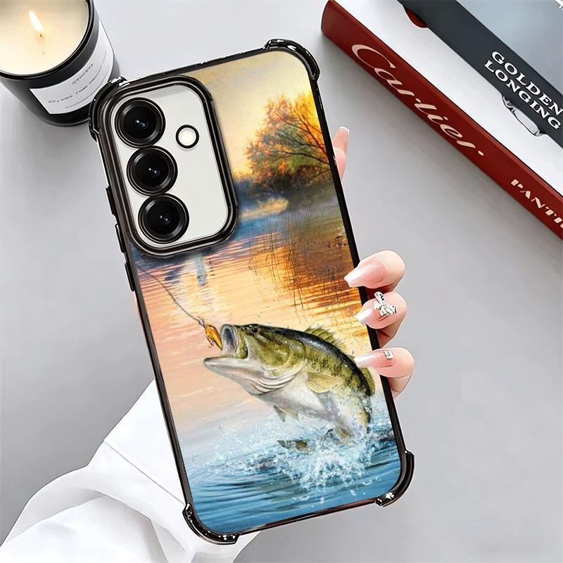 Hunting Fishing Man Plating Phone Case For Samsung A17 A07 A37 A57 A16 A56 A15 A55 A14 A54 A13 A53 A26 A36 A25 A35 A24 A34 A23 A