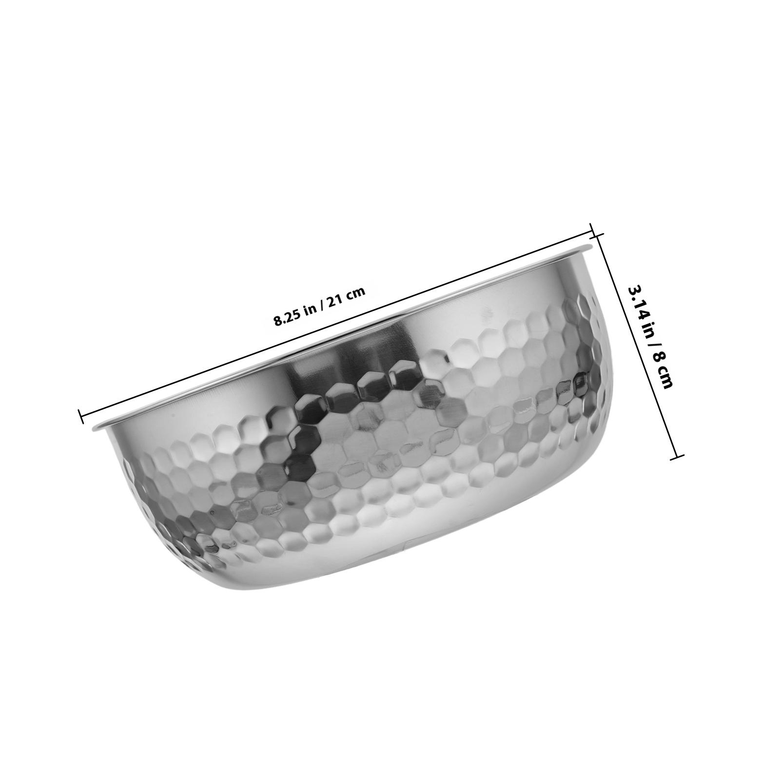 Stainless Steel Salad Bowl Japanese Hammered Texture Water Resistant Large Capacity Fruit Noodle Serving Bowl Sturdy