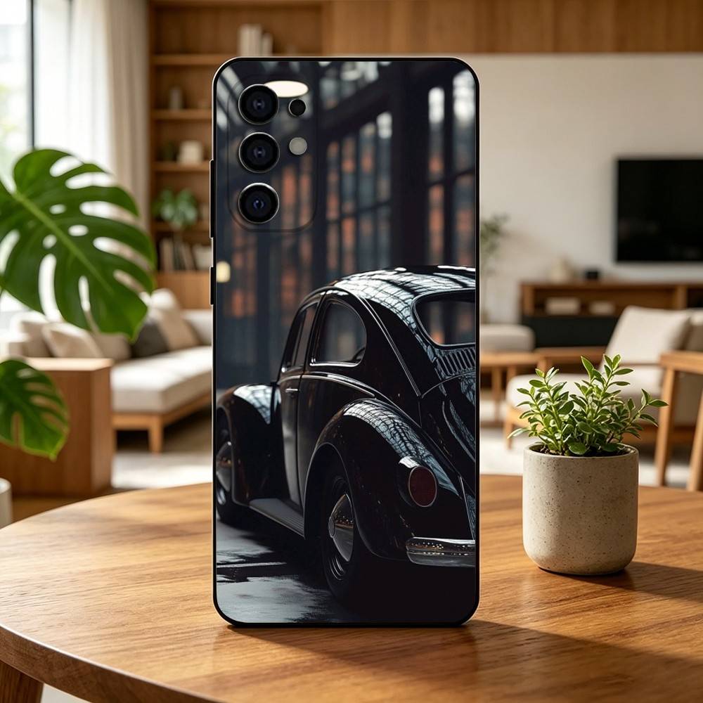 V-Vintage B-Beetle Cars  Phone Case For Samsung S25,S24,S21,S22,S23,S30,Ultra,S20,Plus,Fe,Soft Silicone Black Cover