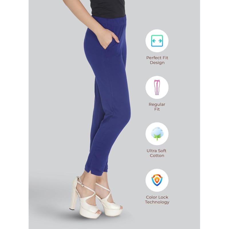 Lyra Women Solid Premium Cotton Kurtipant | Mid-Waist | Fashionwear