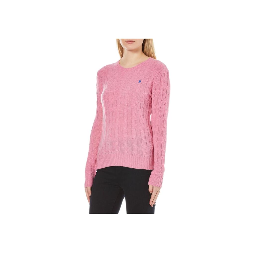 Polo Ralph Lauren Solid Color Pony Embroidered Crew Neck Long Sleeve Sweater Women sweater Pink 211581065-015