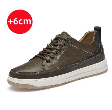 Scarpe Uomo in Vera Pelle Marca Italiana Suola Morbida Comoda Soletta 6 Centimetri Scarpe Oxford Casual da Uomo Sneaker da Esterno