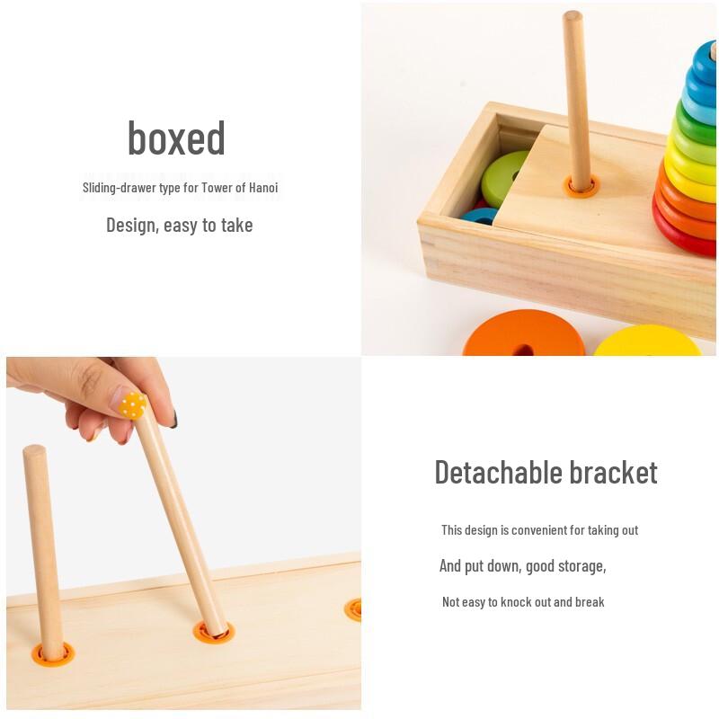 Wooden Tower of Hanoi Educational Puzzle