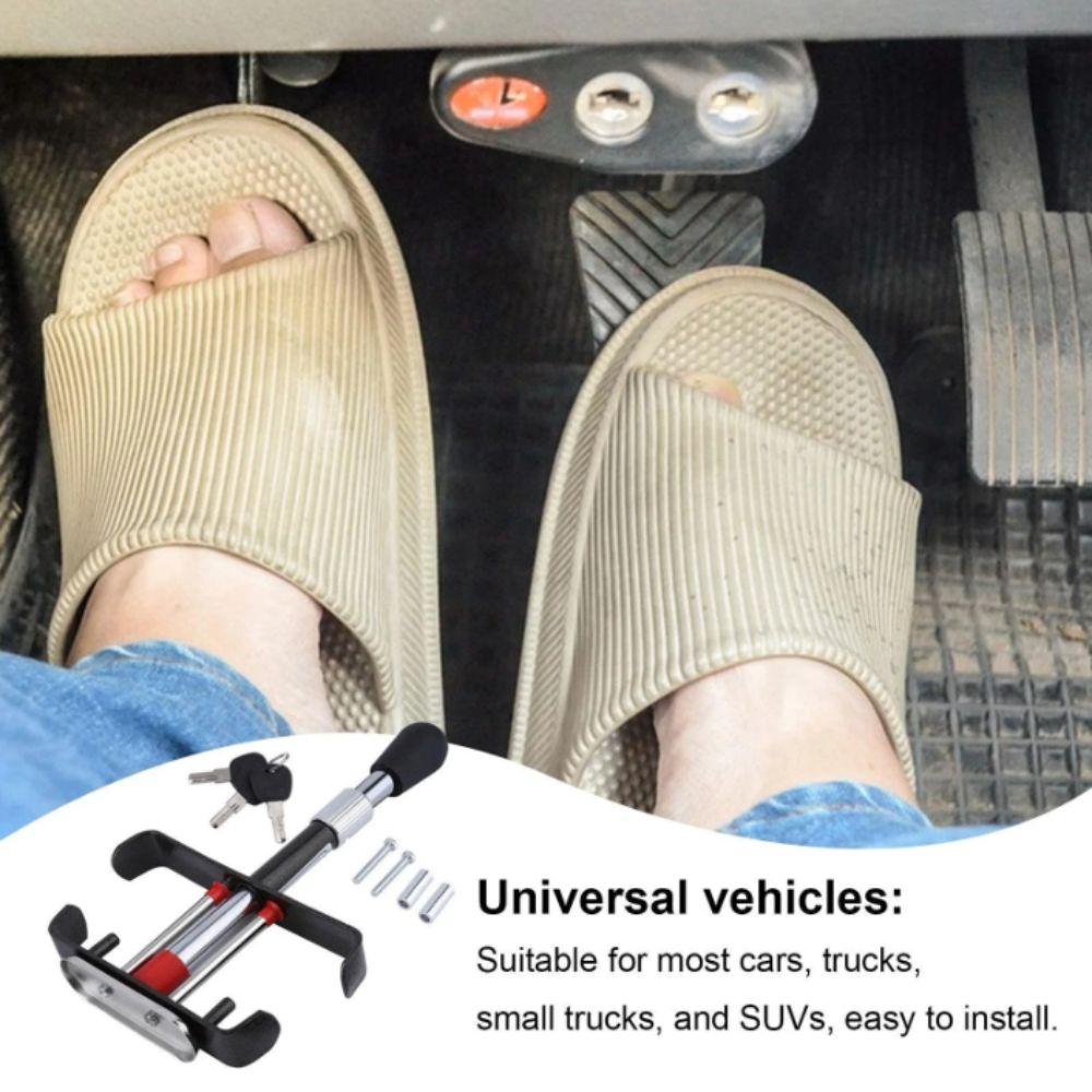 Stainless Brake Pedal Lock All-Metal Anti-Theft Lock Locking Tool Car Clutch Lock Safety