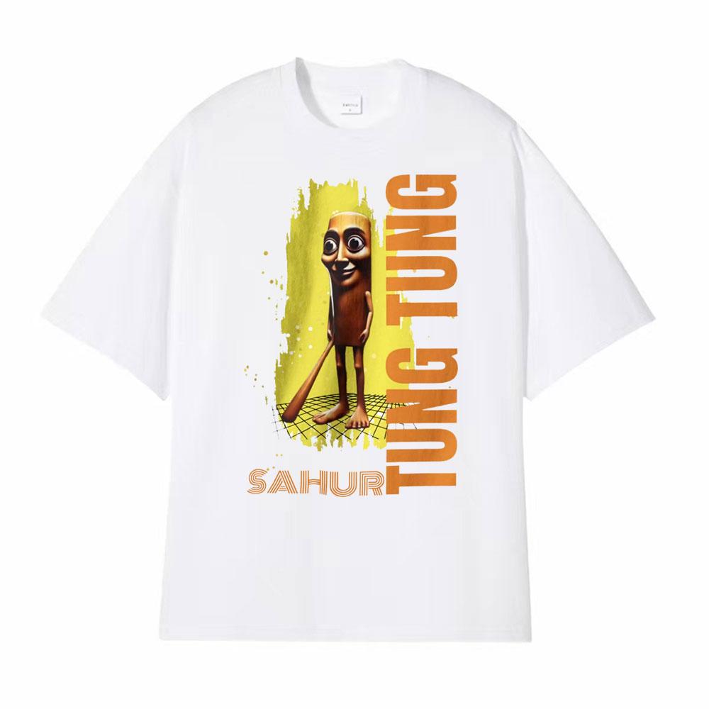 Funny Tung Sahur Meme Tshirt Tralalero Tralala Shark Tee Shirt Men Women Fashion Hip Hop Humor Style  Summer Pop Cotton T Shirt