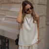 2025 European & American Sleeveless Wide-Leg Pants Set - Cinching Waist, Loose, Comfortable, Versatile Two-Piece 