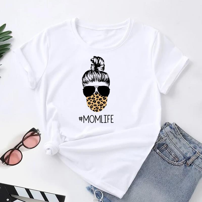 European size Women Print Tee Letter Mom Trend Mama Mother Top Fashion T Shirt Woman Female Clothing Short Sleeve Graphic T-shirts