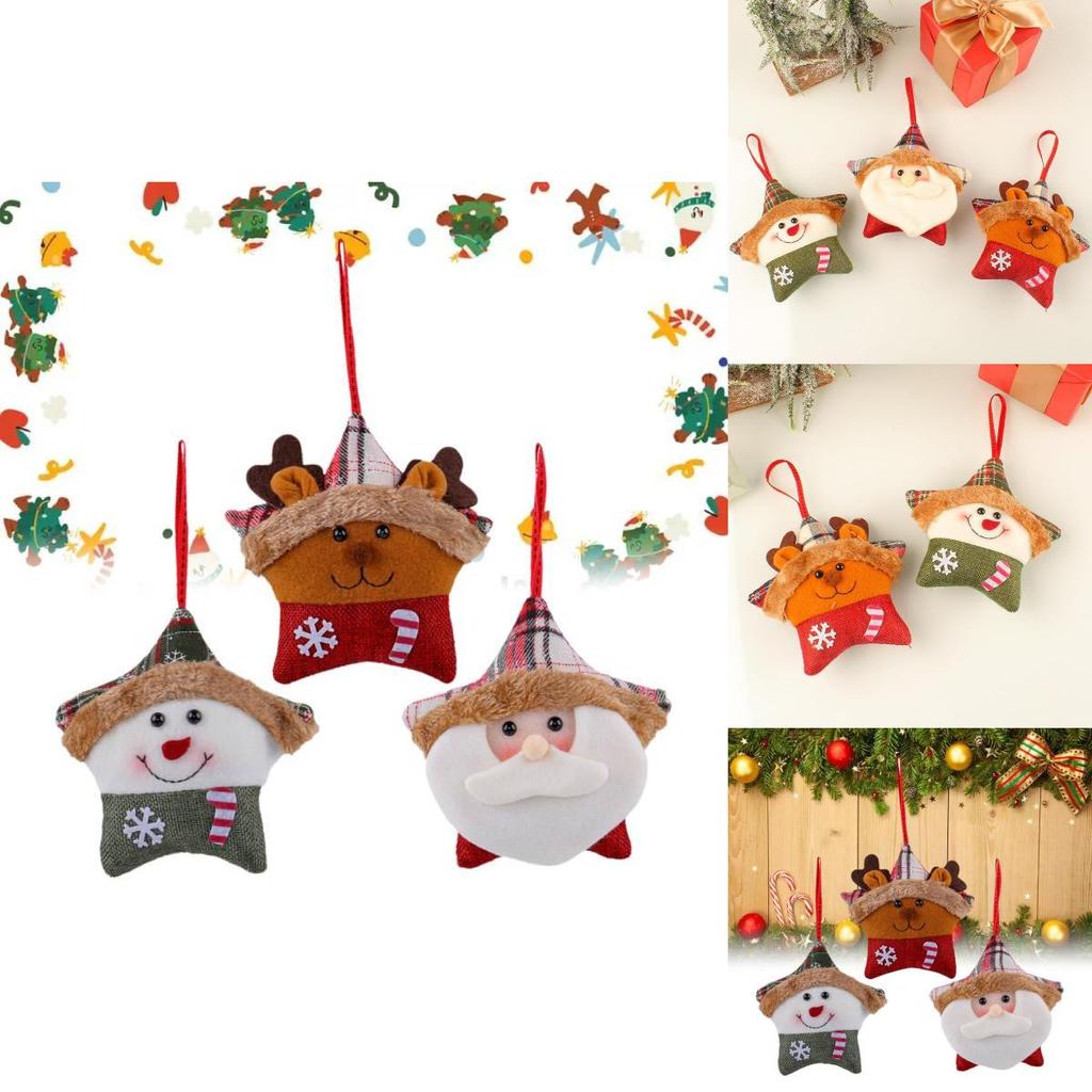 Unique Plush Christmas Ornaments With Santa Snowman And Reindeer Designs Perfect For Holiday Celebrations