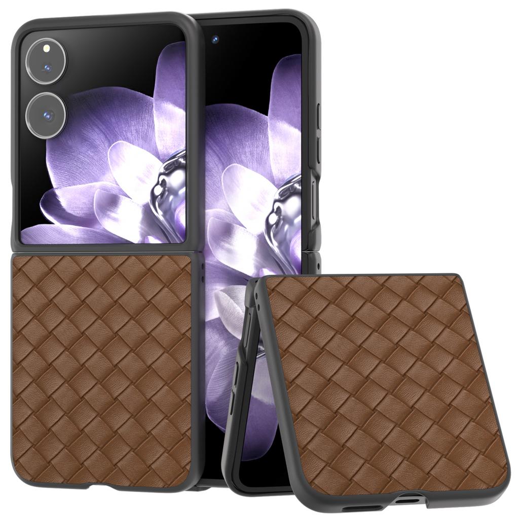 For Xiaomi Mix Flip 5G Case Woven Texture PU Leather Coated PC Mobile Phone Cover