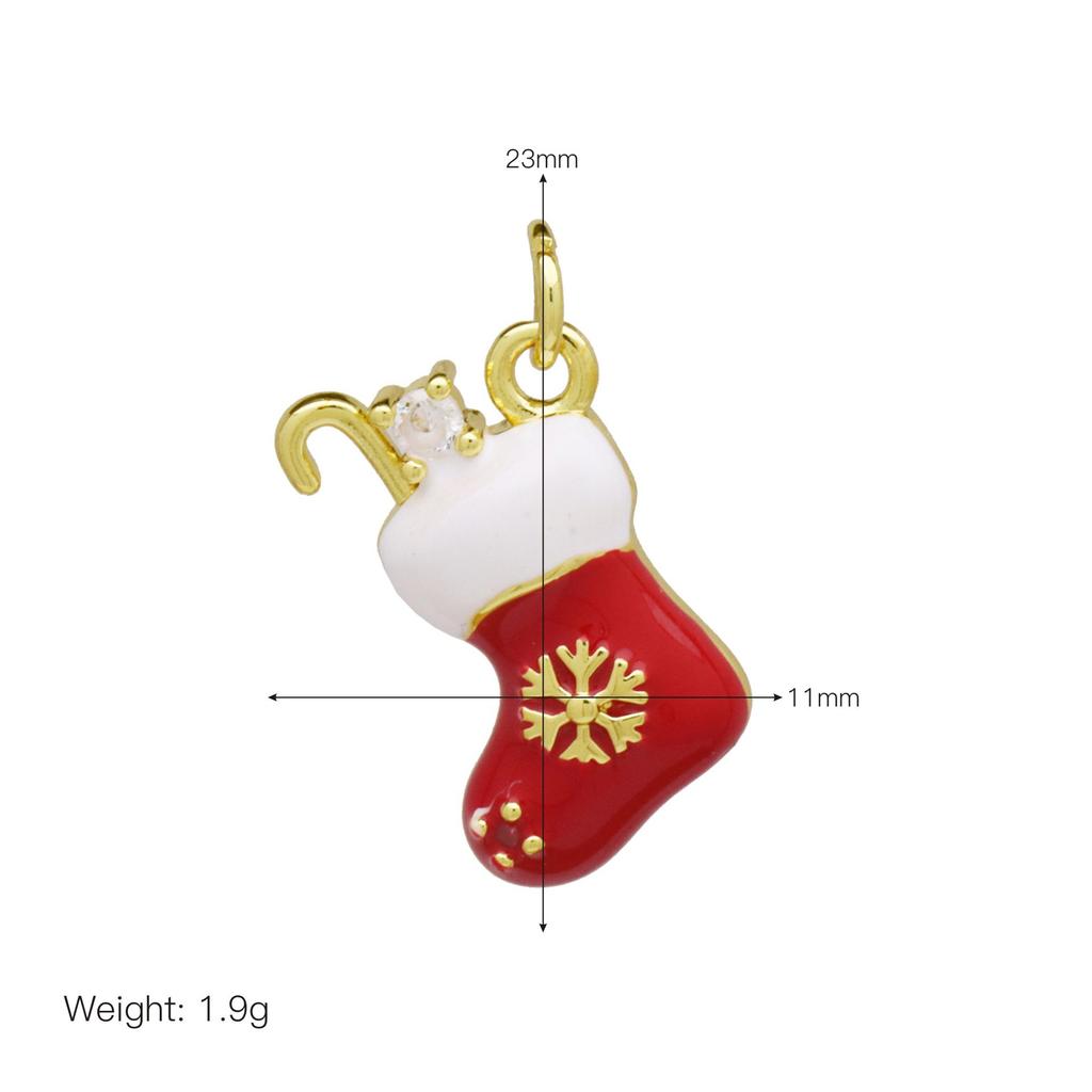 Winter Christmas Gifts Snowman Reindeer Santa Drip Copper Gold Plated Necklace Pendant Accessories