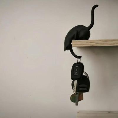 Katzen Regal Haken Mit Laterne Figur Statue Haus Schlafzimmer Schreibtisch Ornament Dekoration Nachtlicht