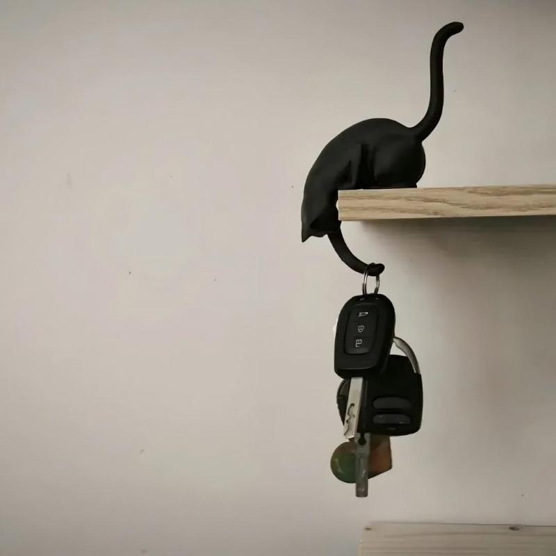 Gancio Scaffale Gatto Con Lanterna Statuetta Statua Ornamento Decorazione per Casa Camera da Letto Scrivania Luce Notturna