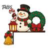 Holiday Wall Accents for Home Wooden Christmas Door Topper Stickers, Seasonal Frame Decoration, L-shaped Corner Sign Decorations Decor, Festive