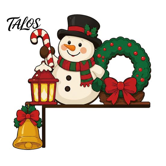 Holiday Wall Accents for Home Wooden Christmas Door Topper Stickers, Seasonal Frame Decoration, L-shaped Corner Sign Decorations Decor, Festive