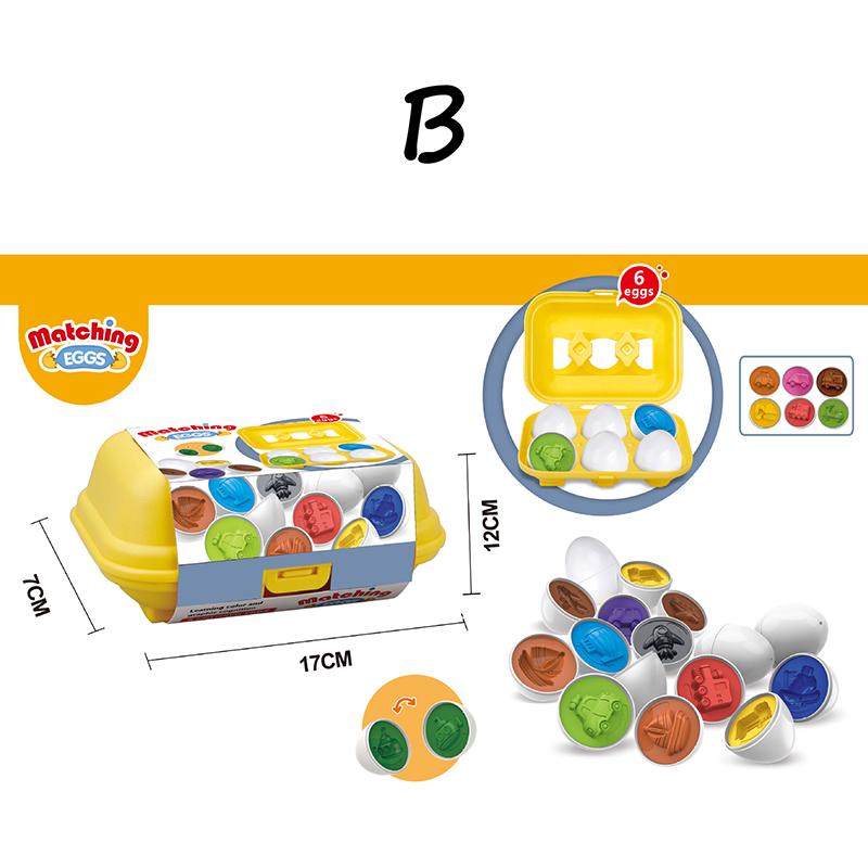 Dětské Montessori senzorické hračky, tvary, barvy, dopravní vejce, párovací hry, vzdělávací hračky pro děti, předškolní učební pomůcky