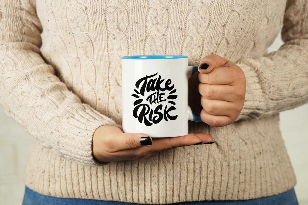 Inkdotpot 11oz Ceramic  Coffee  Mug  Take The Risk Positive Inspirational Quotes Gift For Employee Boss Coworkers