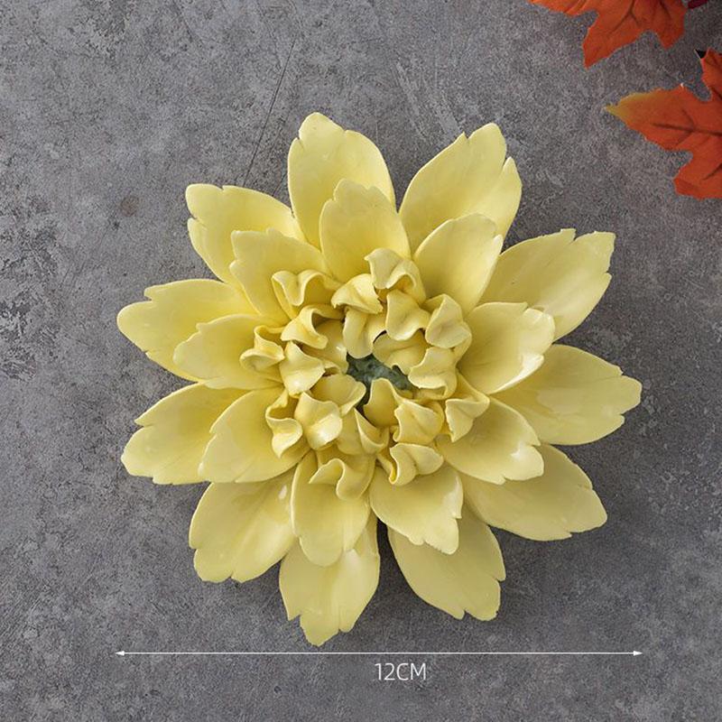 Modern 3D Ceramic Flower Wall Mural Decoration Home Bedroom Porch Wall Sticker Ornaments Office Lobby Club Wall Accessories Item
