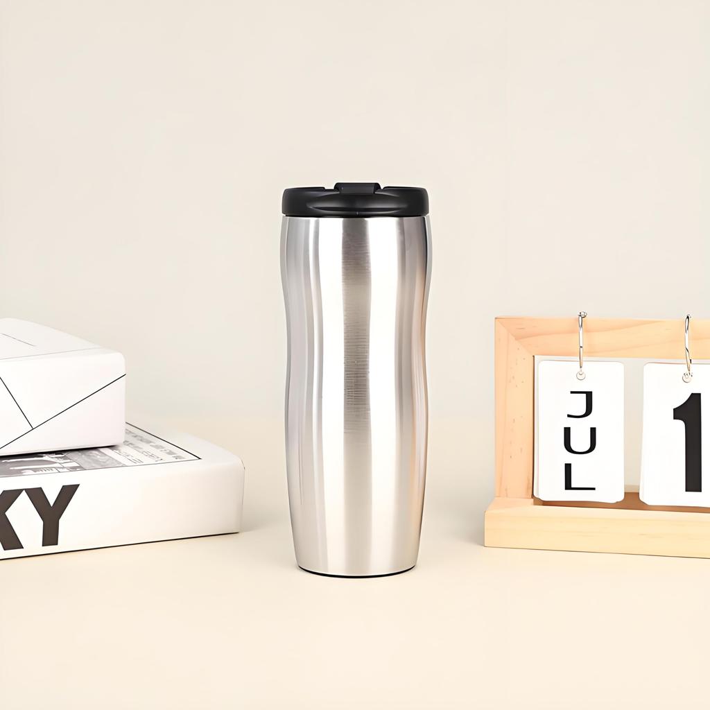 MYEEDA Stainless Steel Coffee Tumbler with 500ml Easy To Vacuum Perfect for and Convenience Perfect for and Insulates Hot and Cold Cute Thermos