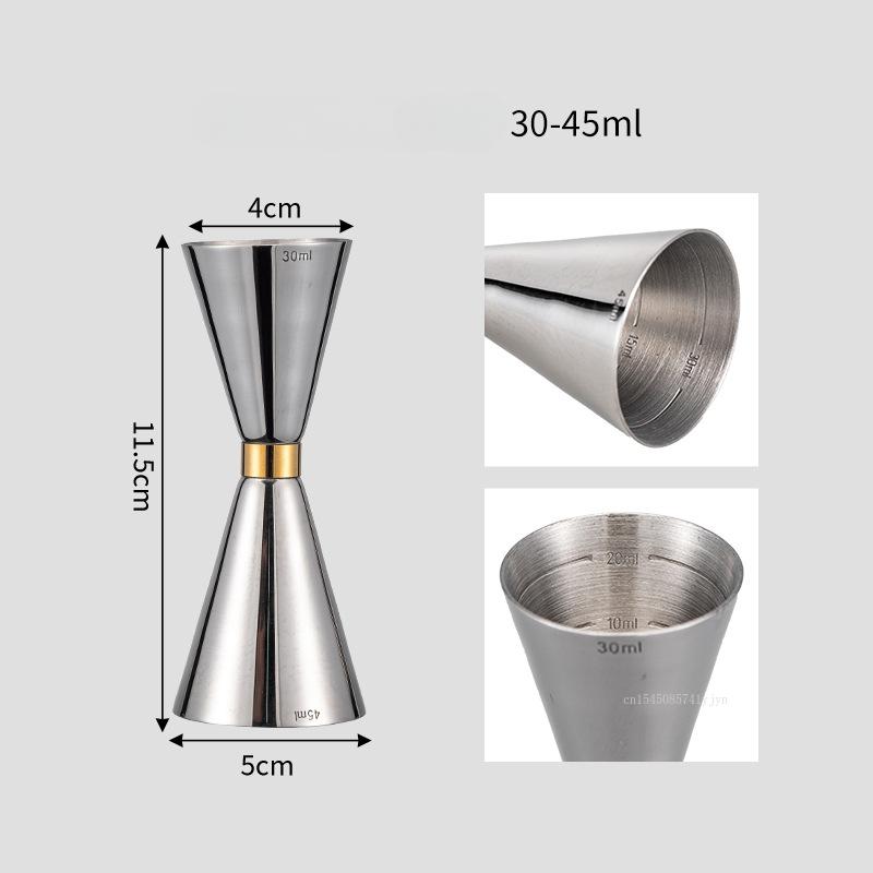 Double-head Stainless Steel Wine Glass with Graduated Cocktail Bar Measures Bar Tools Bar Bartending Tool Set  Mixer Portatil